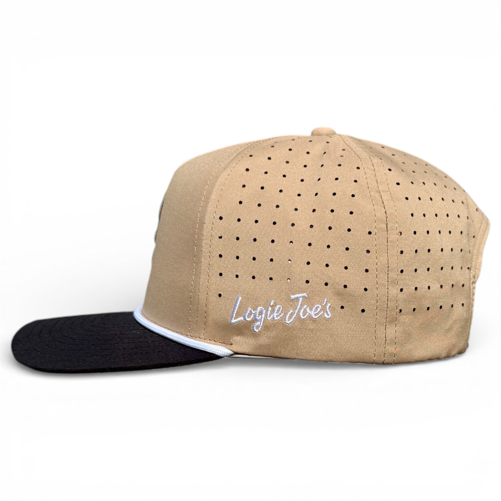Hunting Birdies Golf Hat | Snapback Cap | Built - in Magnetic Ball Marker Holder + Marker Included | Adjustable Tan & Black - Black Girl Golf