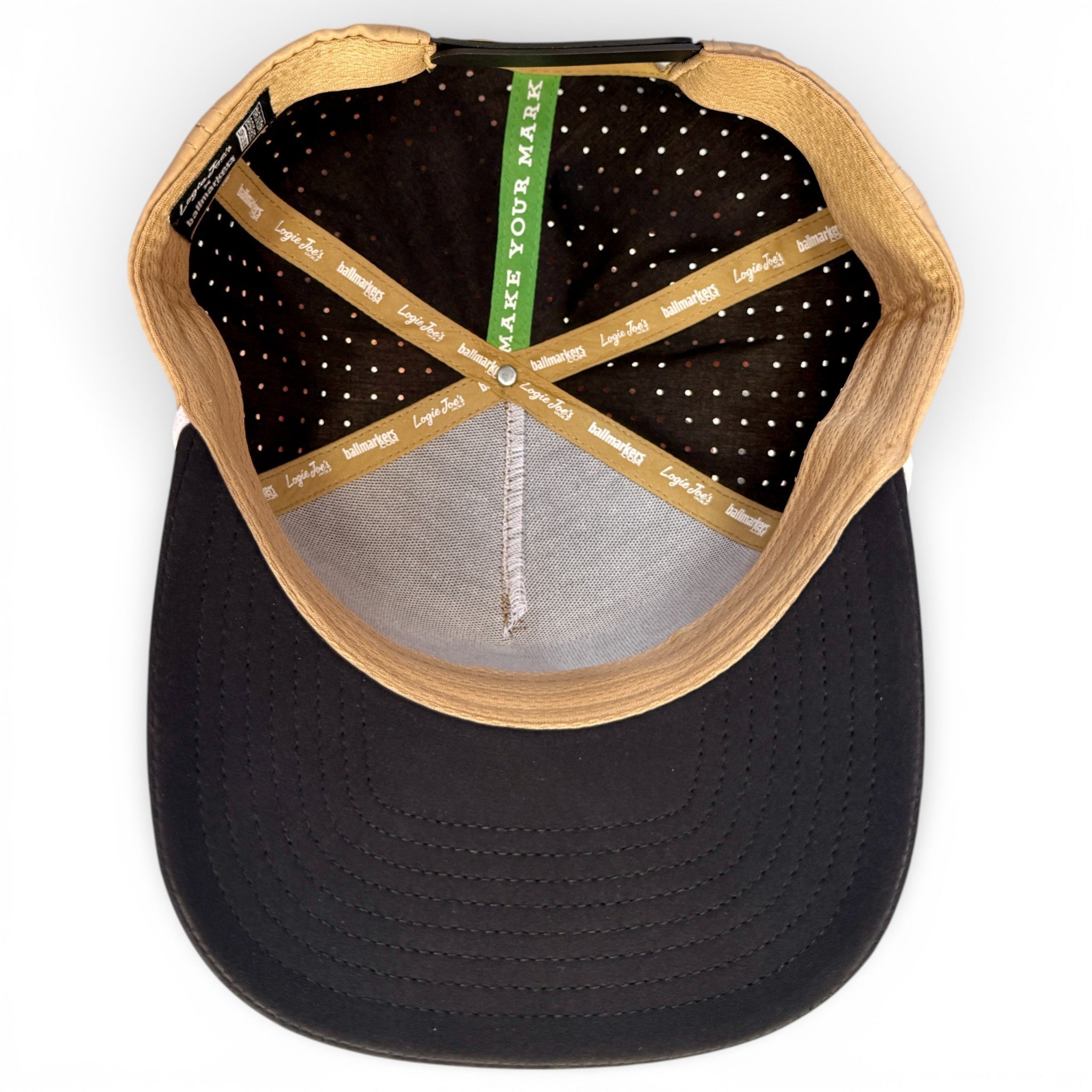 Hunting Birdies Golf Hat | Snapback Cap | Built - in Magnetic Ball Marker Holder + Marker Included | Adjustable Tan & Black - Black Girl Golf