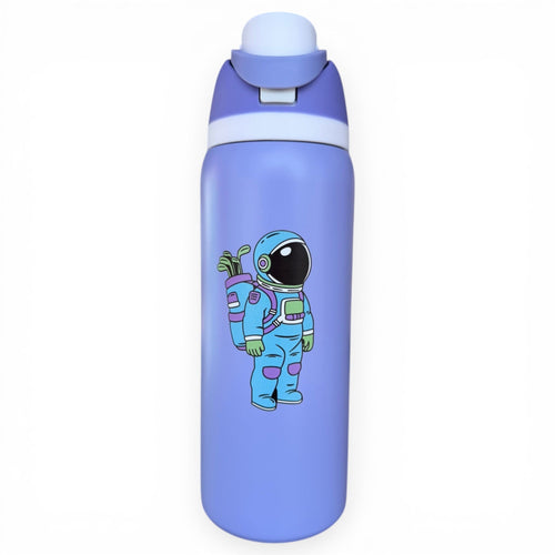 Hydration Bottle – Astronaut Walker | 32oz Insulated Stainless Steel | Flip Straw Lid w/ Handle - Black Girl Golf