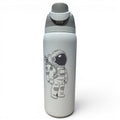 Hydration Bottle – Astronaut Walker (White Out) | 32oz Insulated Stainless Steel | Flip Straw Lid w/ Handle - Black Girl Golf
