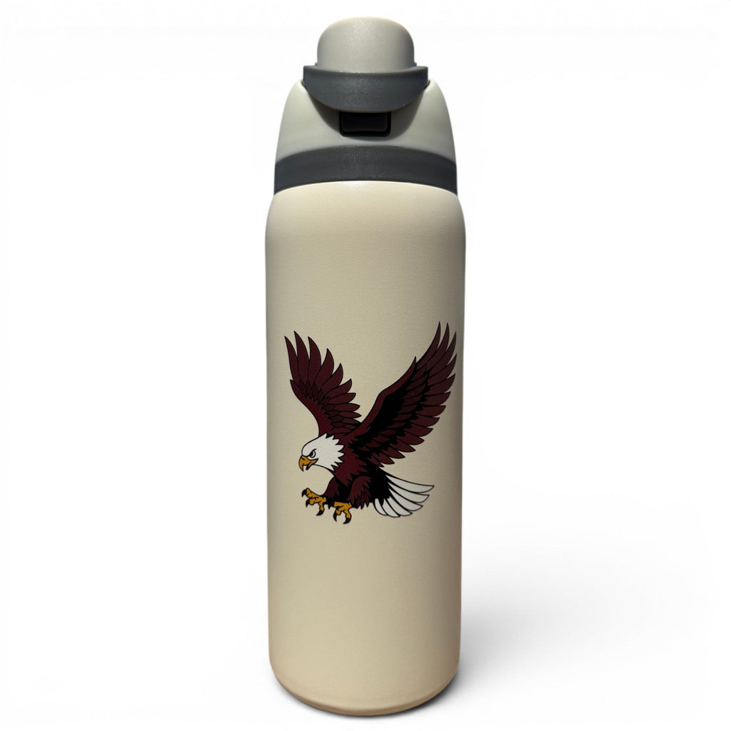 Hydration Bottle – Eagle | 32oz Insulated Stainless Steel | Flip Straw Lid w/ Handle - Black Girl Golf
