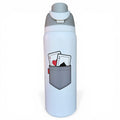 Hydration Bottle – Pocket Aces | 32oz Insulated Stainless Steel | Flip Straw Lid w/ Handle - Black Girl Golf