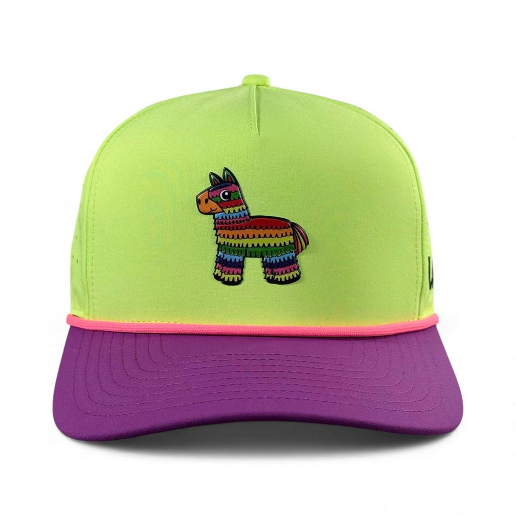 I'd Hit That Piñata Golf Hat | Snapback Cap | Built-in Magnetic Ball Marker Holder + Marker Included | Adjustable | Llama Multicolor - Black Girl Golf