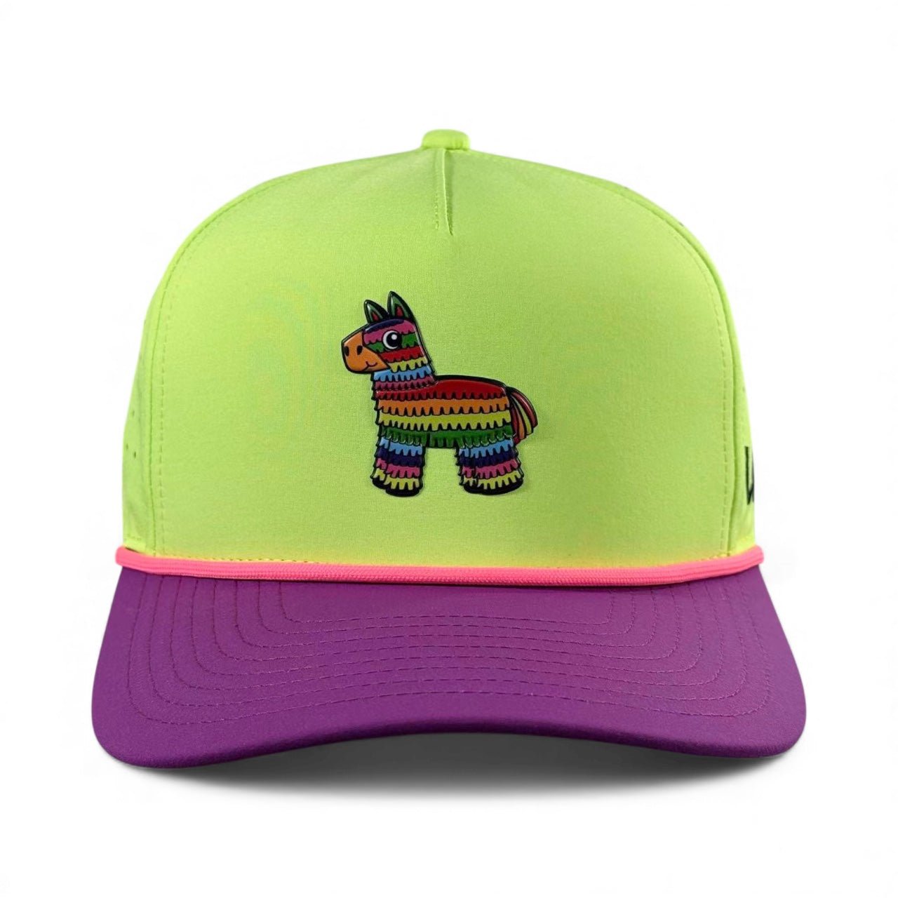I'd Hit That Piñata Golf Hat | Snapback Cap | Built-in Magnetic Ball Marker Holder + Marker Included | Adjustable | Llama Multicolor - Black Girl Golf