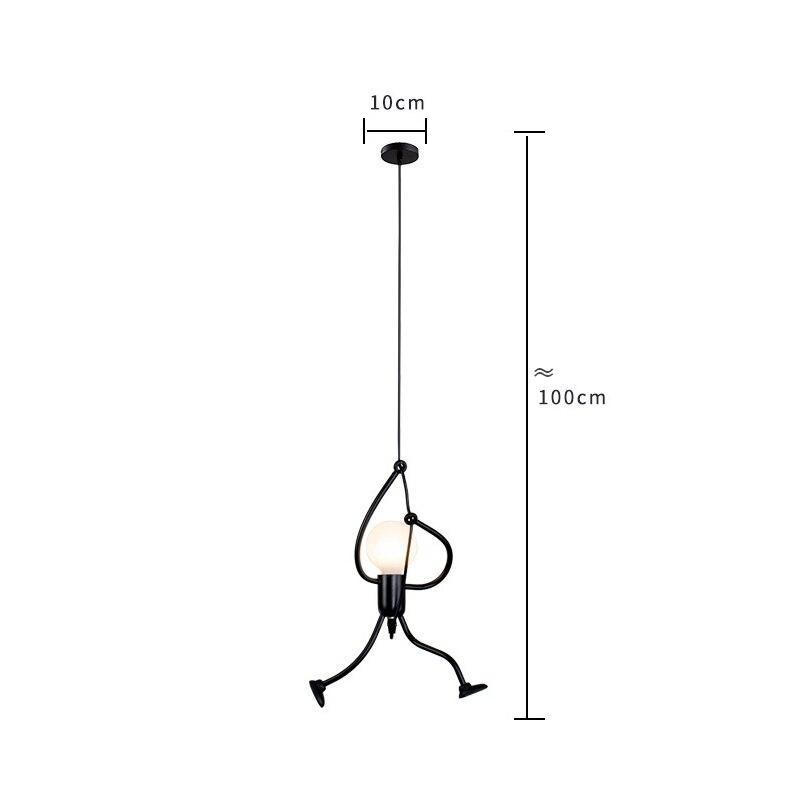 Industrial Metal Pendant Light, Creative Cartoon Ceiling Light Fixture, Indoor Hanging Lamp, Modern Minimalist Lamps for Bedrooms Loft Study Restaurant Entryway Foyer, E27 Great decoration for Bedroom and Kids Room - Black Girl Golf