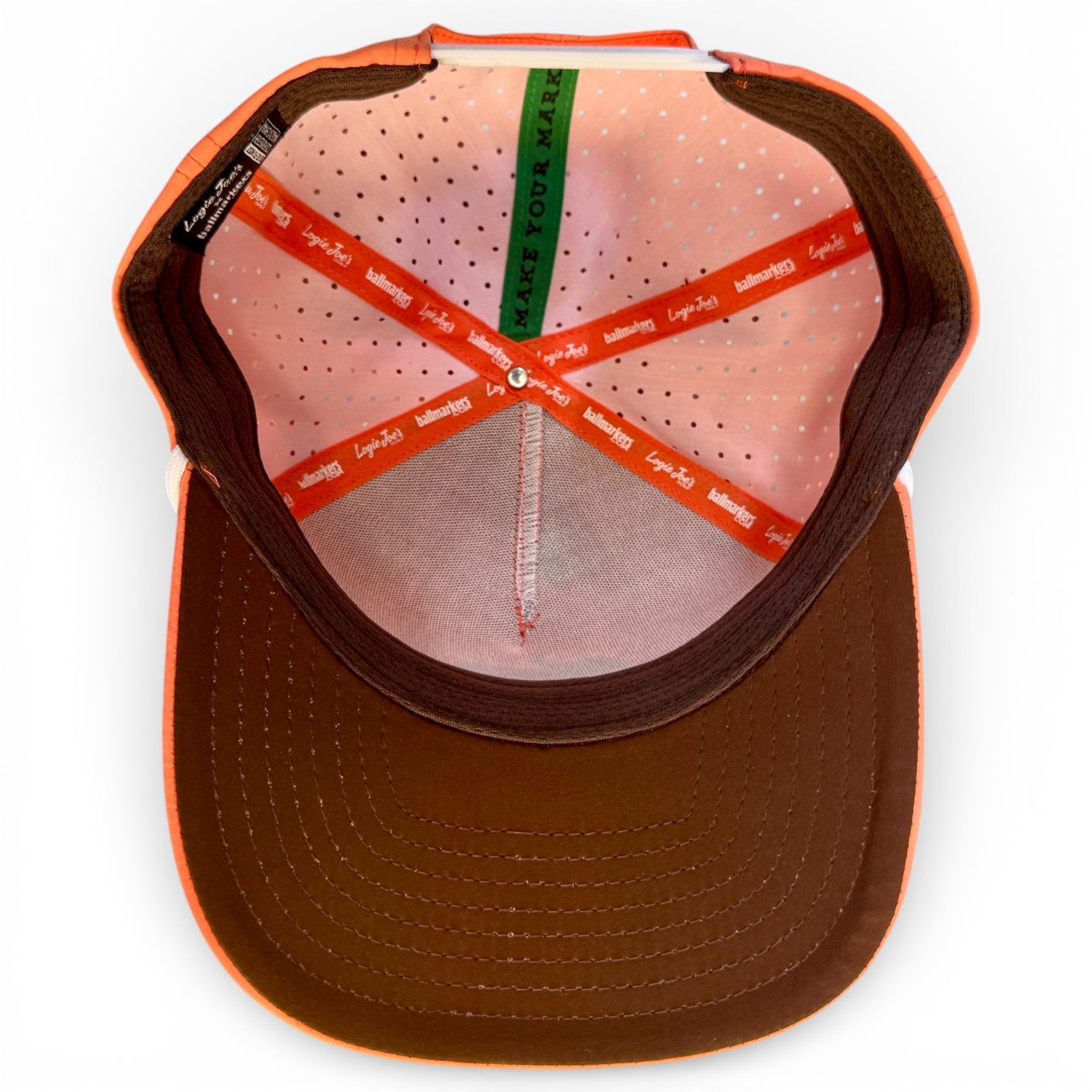 Just Peachy Golf Hat | Snapback Cap | Built-in Magnetic Ball Marker Holder + Marker Included | Adjustable Peach - Black Girl Golf