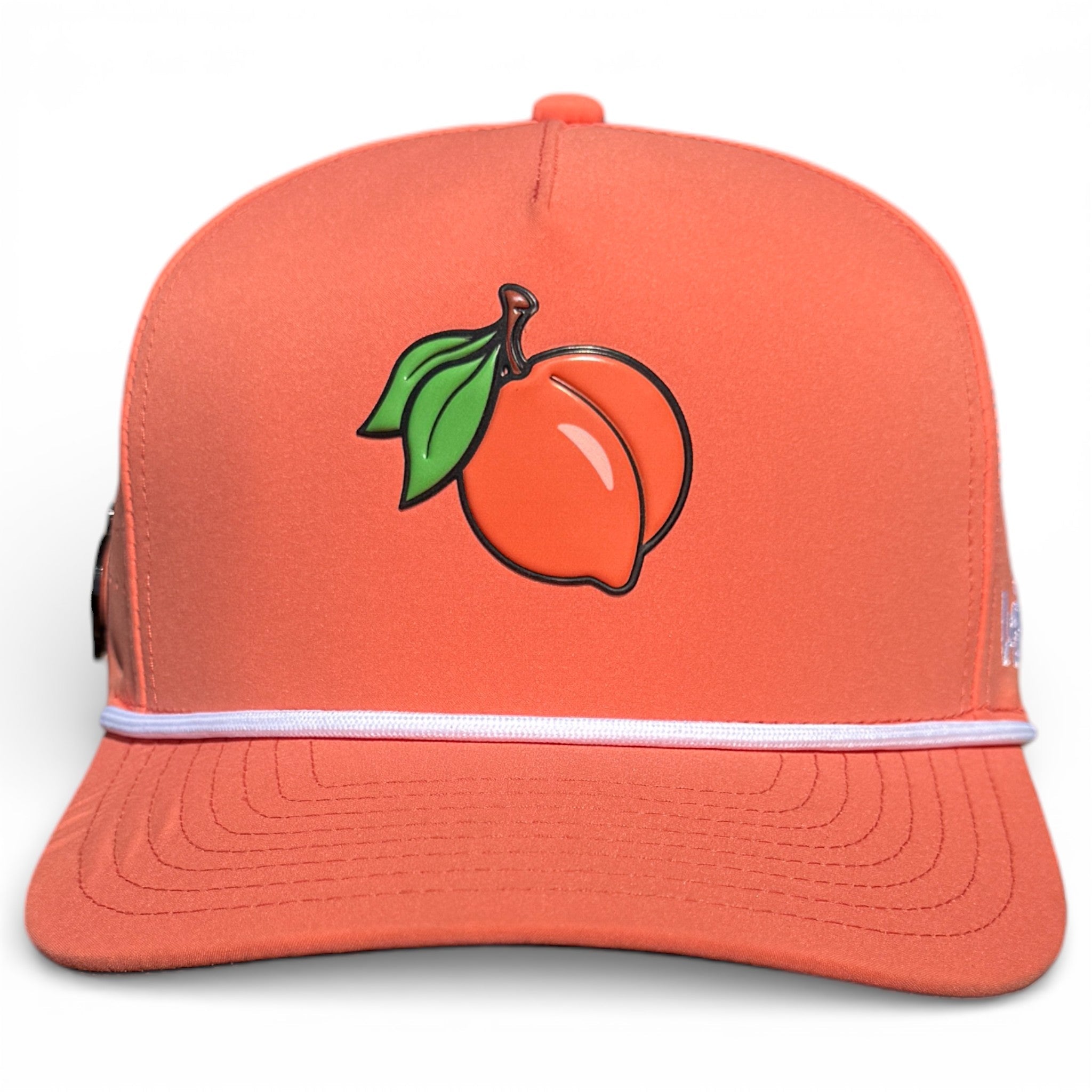 Just Peachy Golf Hat | Snapback Cap | Built-in Magnetic Ball Marker Holder + Marker Included | Adjustable Peach - Black Girl Golf