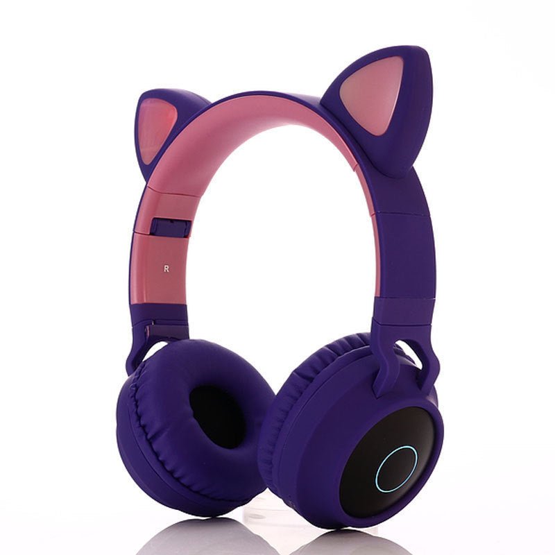 KIds Luxury Interesting Stevvex Portable Headset Wireless Bluetooth folding Headphones Headset Audio Adjustable Game Earphones With Microphone For PC phone (Pink) - Black Girl Golf