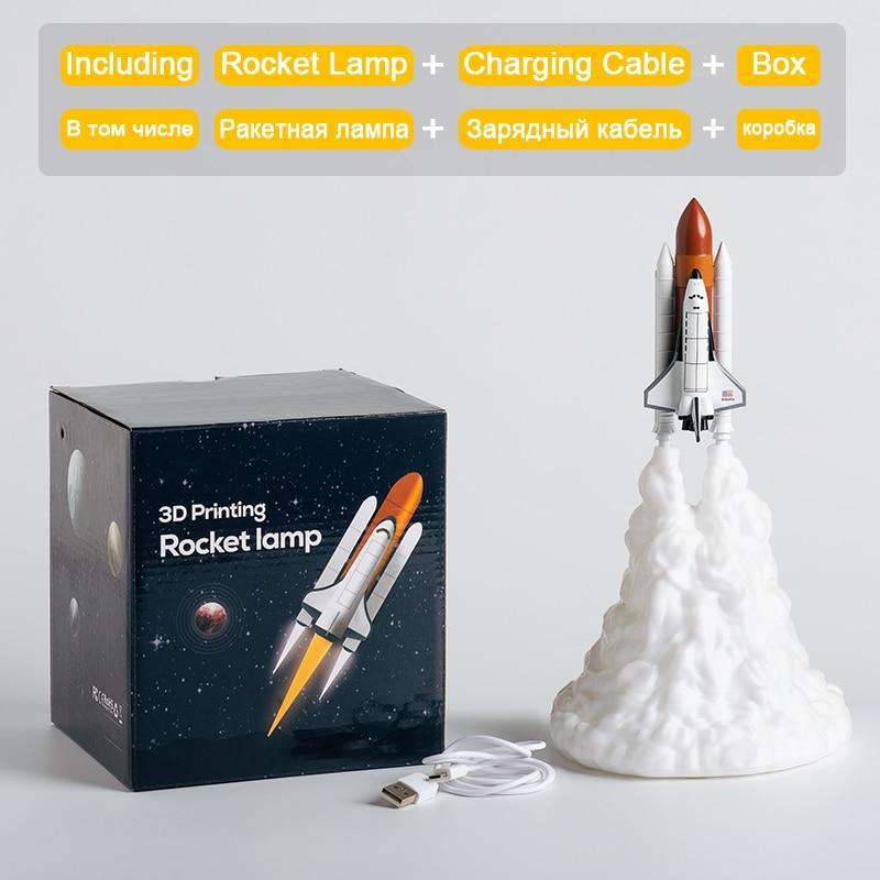 Kids Popular Space Shuttle Lamp and Moon lamps In Night Light By 3D Print For Space Lovers Rocket Lamp - Black Girl Golf