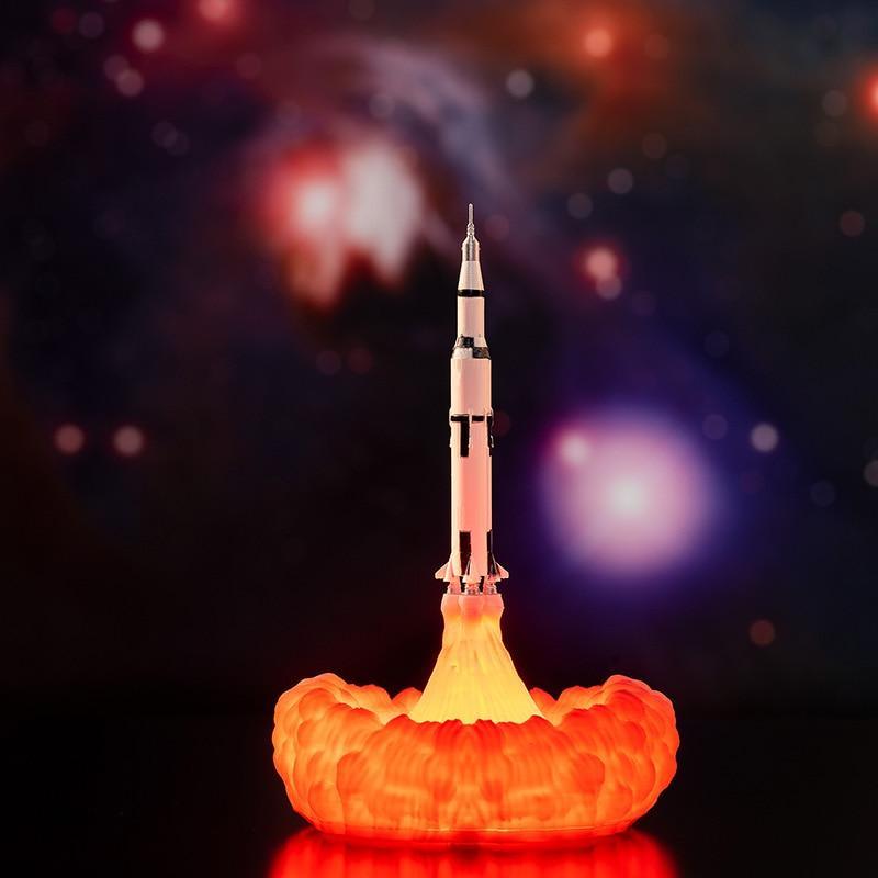 Kids Popular Space Shuttle Lamp and Moon lamps In Night Light By 3D Print For Space Lovers Rocket Lamp - Black Girl Golf