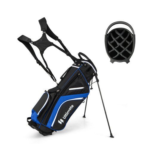 Lightweight Golf Stand Bag with 14 Way Top Dividers and 6 Pockets-Blue - Black Girl Golf