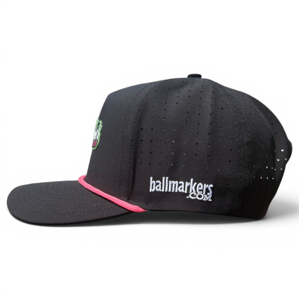 Logie Joe’s "Classic" Golf Hat | Snapback Cap | Built - in Magnetic Ball Marker Holder + Marker Included | Adjustable Script Logo - Black Girl Golf