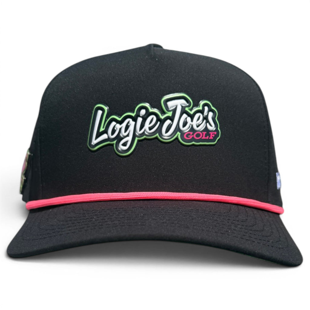 Logie Joe’s "Classic" Golf Hat | Snapback Cap | Built - in Magnetic Ball Marker Holder + Marker Included | Adjustable Script Logo - Black Girl Golf