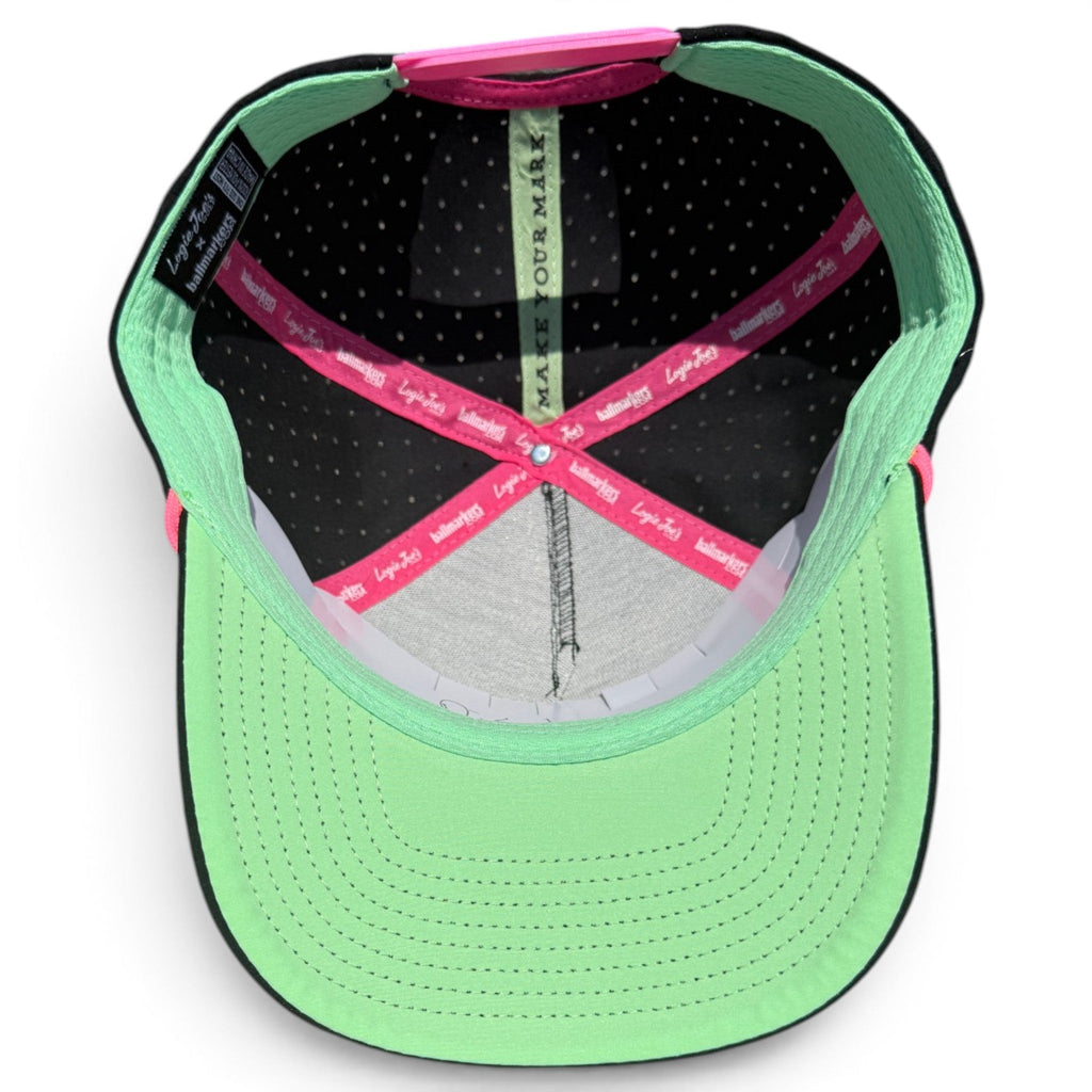 Logie Joe’s "Classic" Golf Hat | Snapback Cap | Built - in Magnetic Ball Marker Holder + Marker Included | Adjustable Script Logo - Black Girl Golf