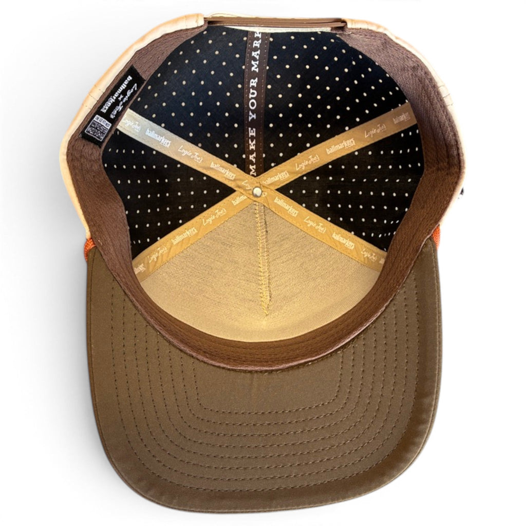Longhorn Golf Hat | Snapback Cap | Built - in Magnetic Ball Marker Holder + Marker Included | Adjustable Tan Bull Skull - Black Girl Golf