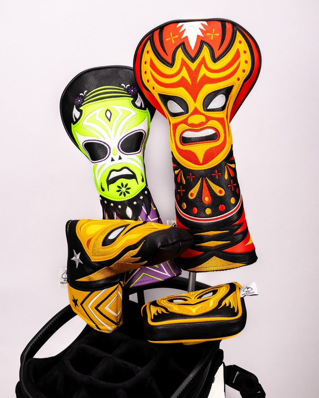 Lucha Libre Mask - Mallet Putter Cover - Black Girl Golf
