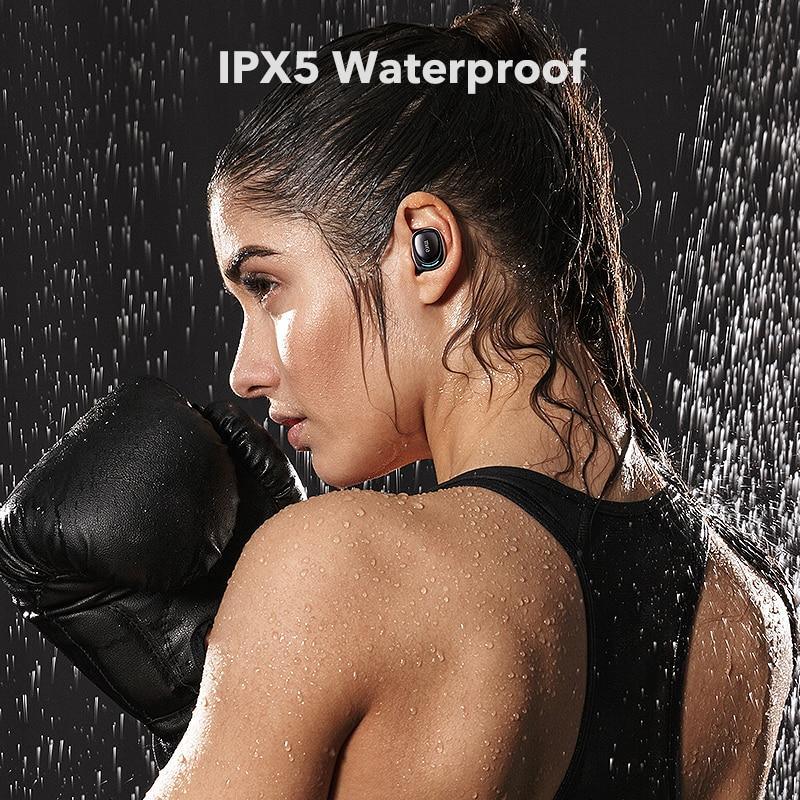 Luxury Earbuds Wireless Bluetooth Earphones Touch Control Stereo Cordless Headset For Android and IOS Smart Phone Headphones With Charging Box - Black Girl Golf