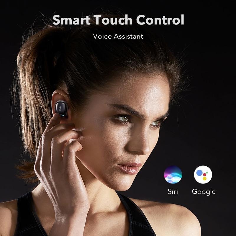 Luxury Earbuds Wireless Bluetooth Earphones Touch Control Stereo Cordless Headset For Android and IOS Smart Phone Headphones With Charging Box - Black Girl Golf