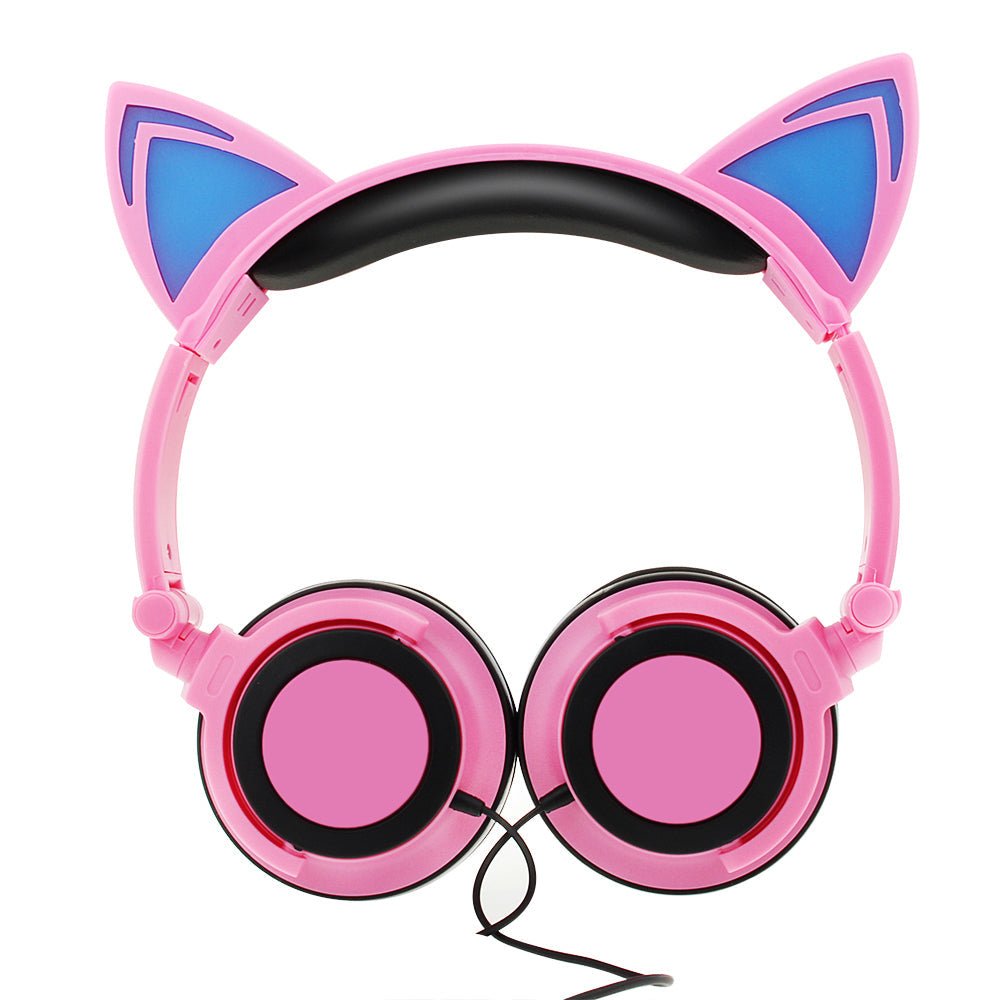 Luxury New Popular Esonstyle Kids Headphones Over Ear with LED Glowing Cat Ears,Safe Wired Kids Headsets 85dB Volume Limited, Food Grade Silicone, 3.5mm Aux Jack, Cat-Inspired Purple Headphones for Girls and Kids - Black Girl Golf
