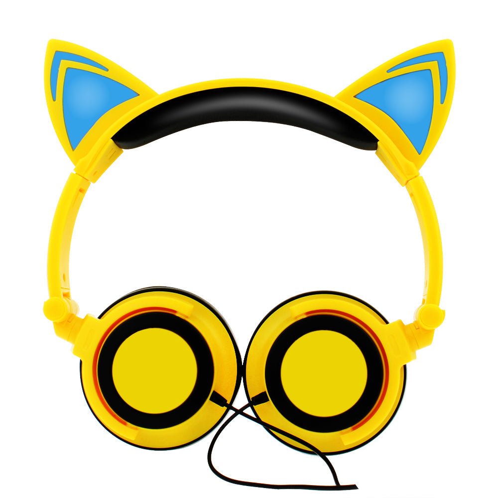 Luxury New Popular Esonstyle Kids Headphones Over Ear with LED Glowing Cat Ears,Safe Wired Kids Headsets 85dB Volume Limited, Food Grade Silicone, 3.5mm Aux Jack, Cat-Inspired Purple Headphones for Girls and Kids - Black Girl Golf