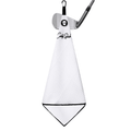 Magnetic Golf Towel with Ball Pocket - White - Black Girl Golf