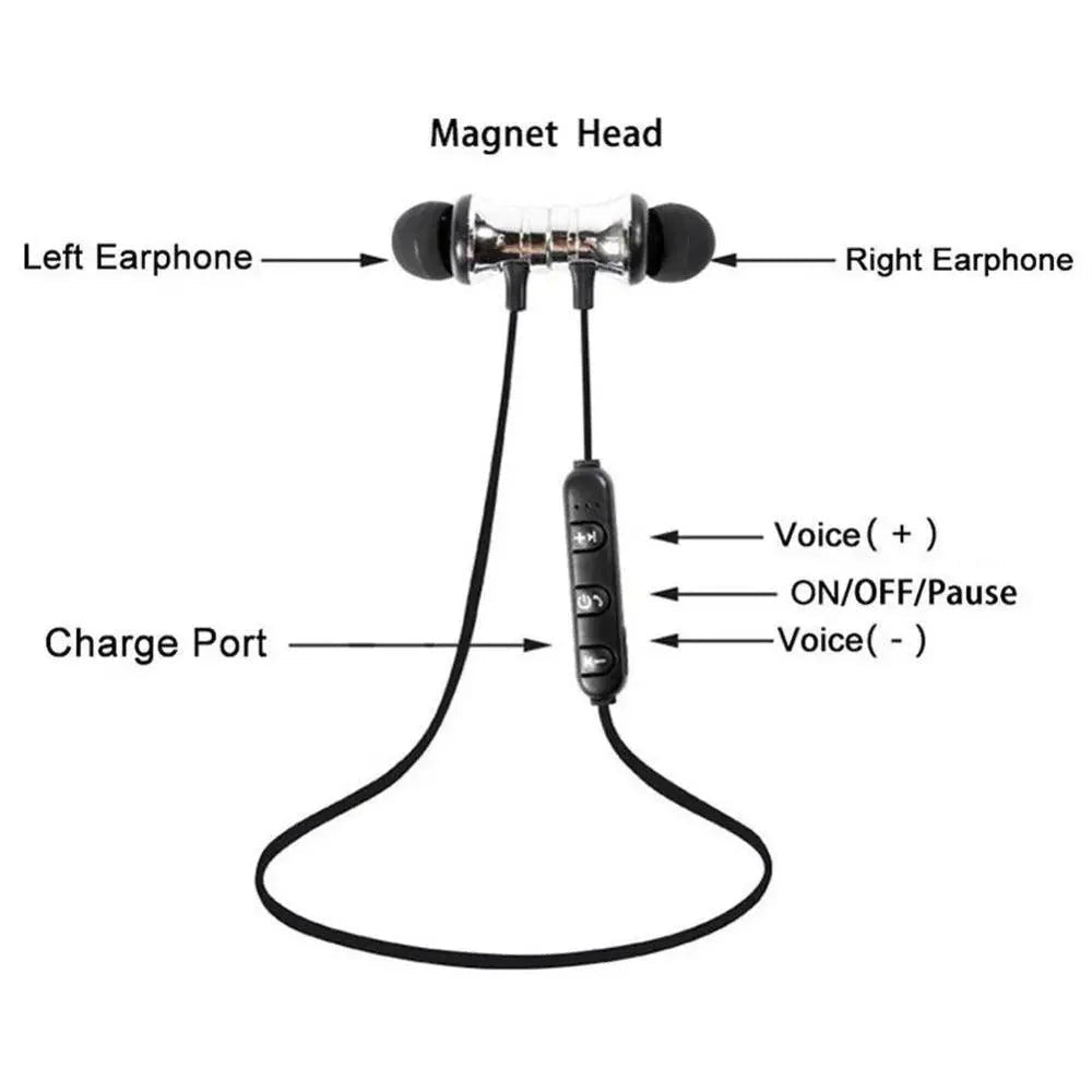 Magnetic Wireless Bluetooth Earphone Music Neckband Sports Earphones For Running & Workout - Black Girl Golf