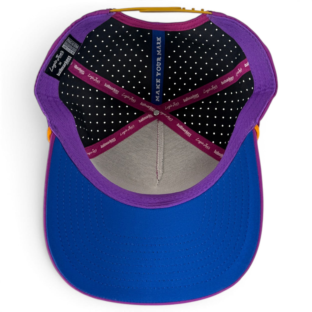 Marlin Golf Hat | Snapback Cap | Built-in Magnetic Ball Marker Holder + Marker Included | Adjustable Purple - Black Girl Golf