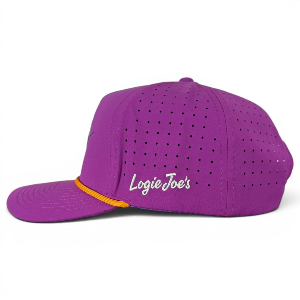 Marlin Golf Hat | Snapback Cap | Built-in Magnetic Ball Marker Holder + Marker Included | Adjustable Purple - Black Girl Golf
