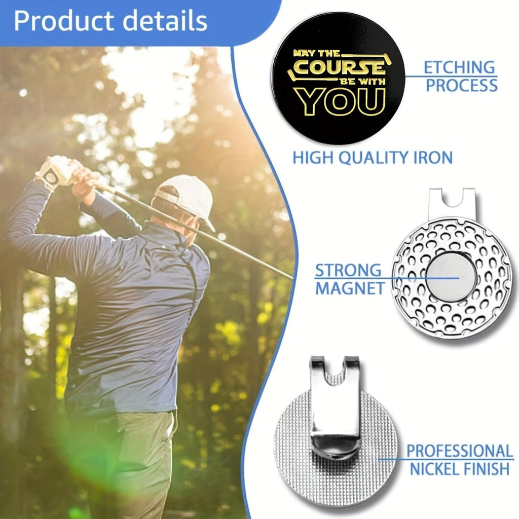 "May The Course Be With You" Golf Ball Marker - Black Girl Golf