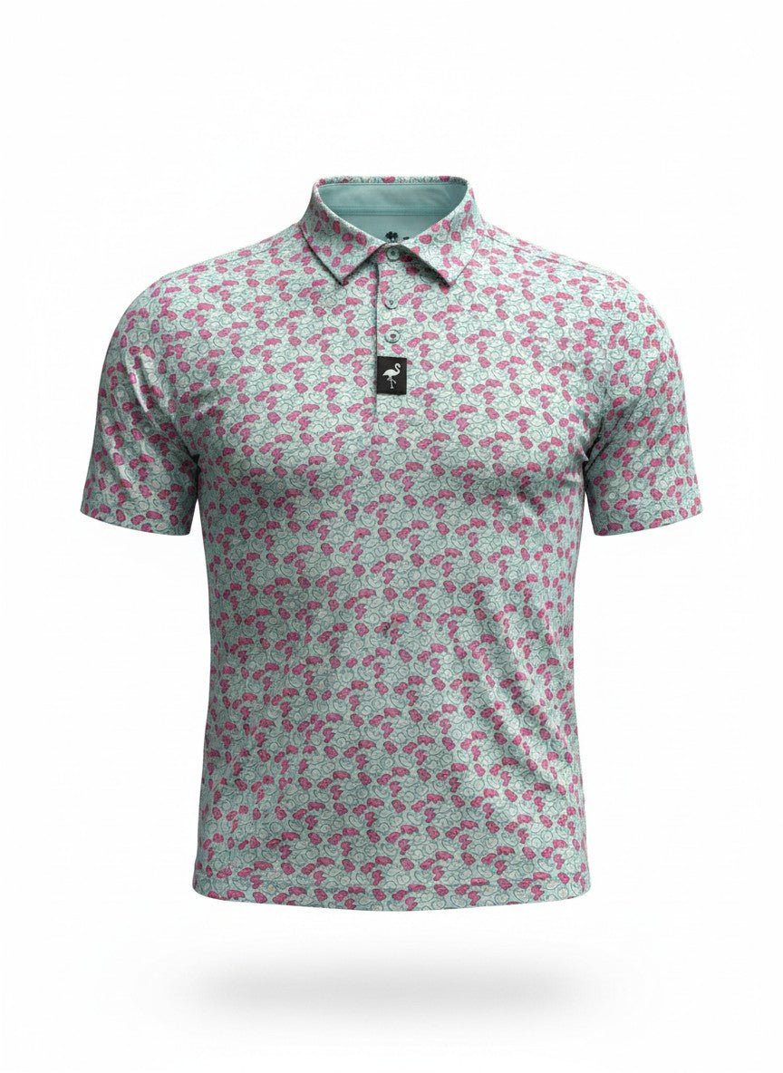 Men's Frosted Animal Cookies Golf Polo | Moisture - Wicking Performance Stretch Golf Shirt - Black Girl Golf