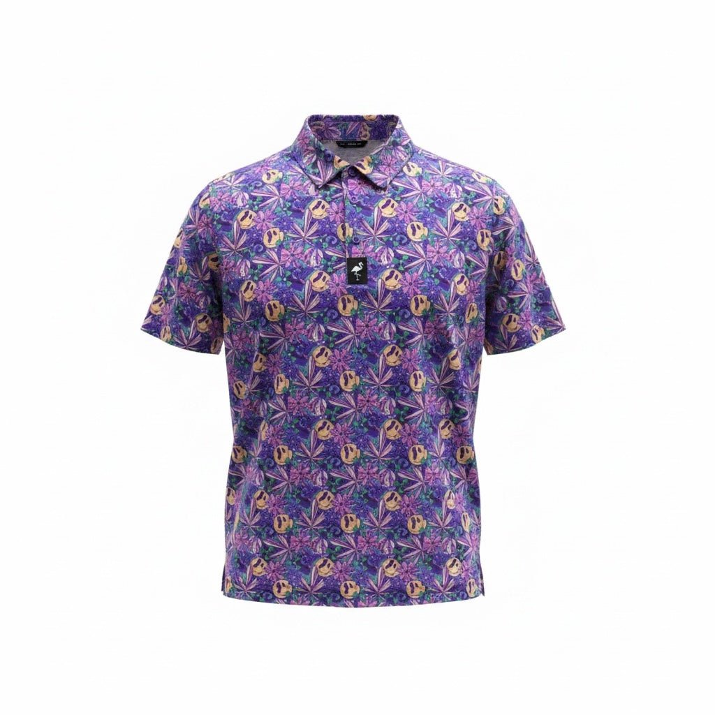 Men's Purple Haze Golf Polo | Moisture - Wicking Performance Stretch Golf Shirt - Black Girl Golf