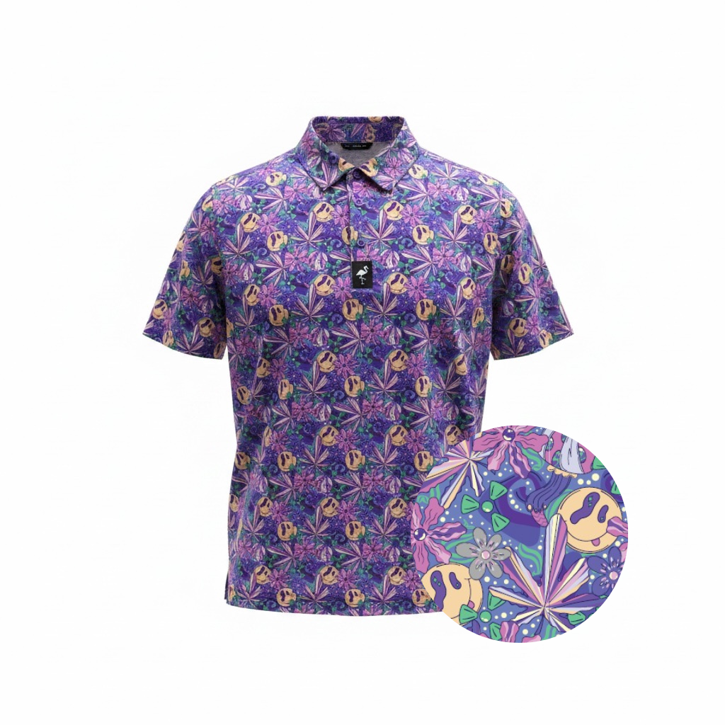 Men's Purple Haze Golf Polo | Moisture - Wicking Performance Stretch Golf Shirt - Black Girl Golf