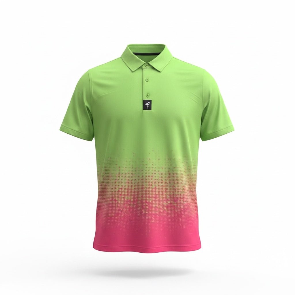 Men's Watermelon Sunset Golf Polo | Performance Stretch Golf Shirt | Moisture - Wicking Athletic Polo - Black Girl Golf