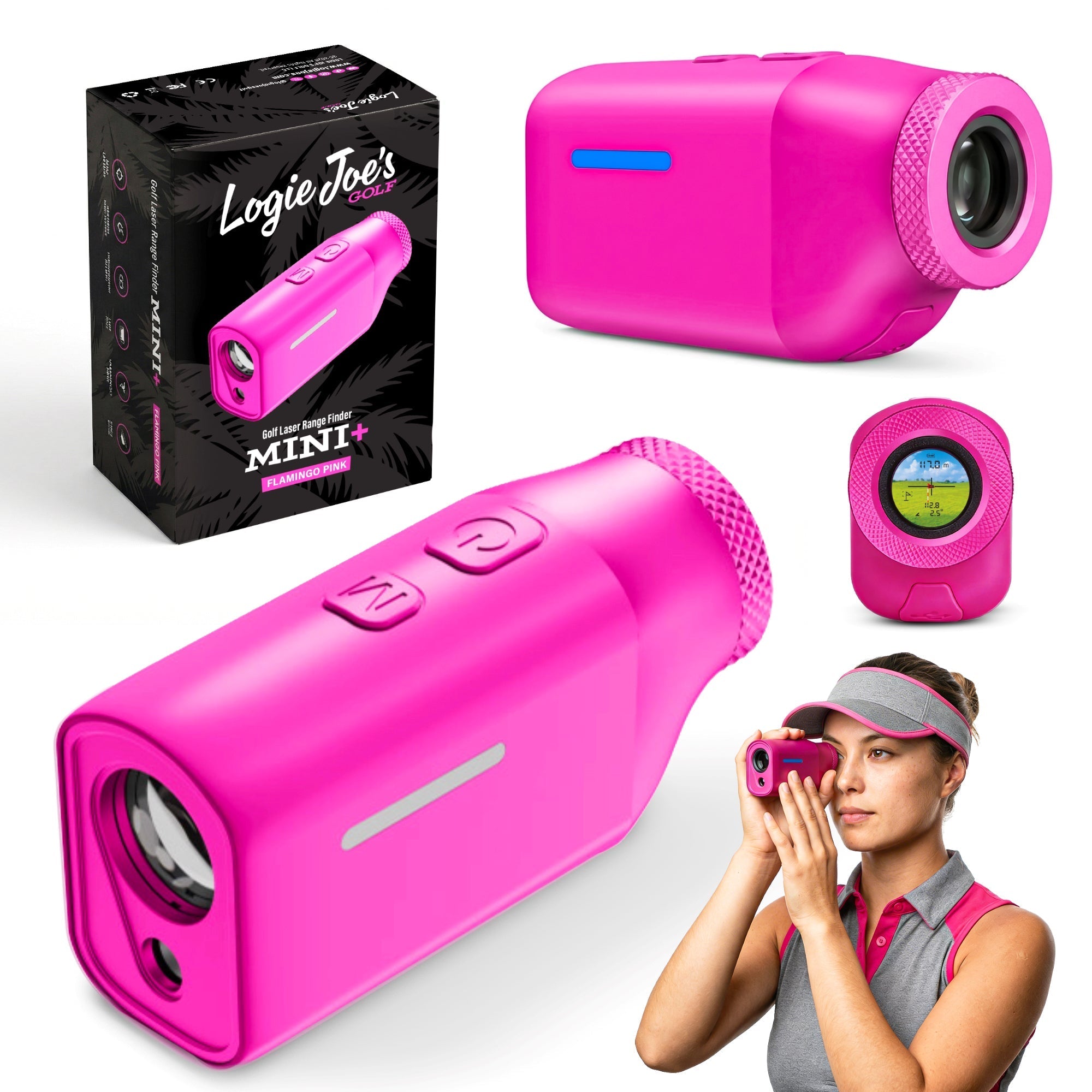 MINI+ Golf Rangefinder | Flamingo Pink - Black Girl Golf