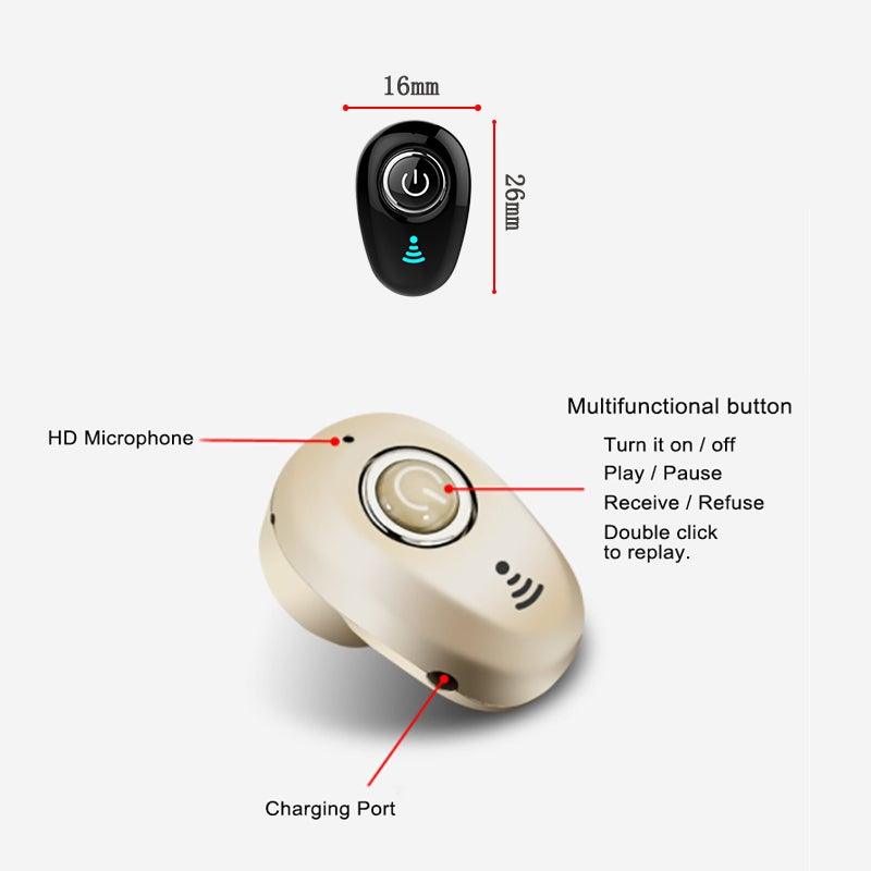 Mini Invisible Ture Wireless Earphone Noise Cancelling Bluetooth Headphone Handsfree Stereo Headset TWS Earbud With Microphone Smallest Bluetooth Earbud Invisible Bluetooth Earpiece for Cell Phones Mini Wireless Earbuds with Mic - Black Girl Golf