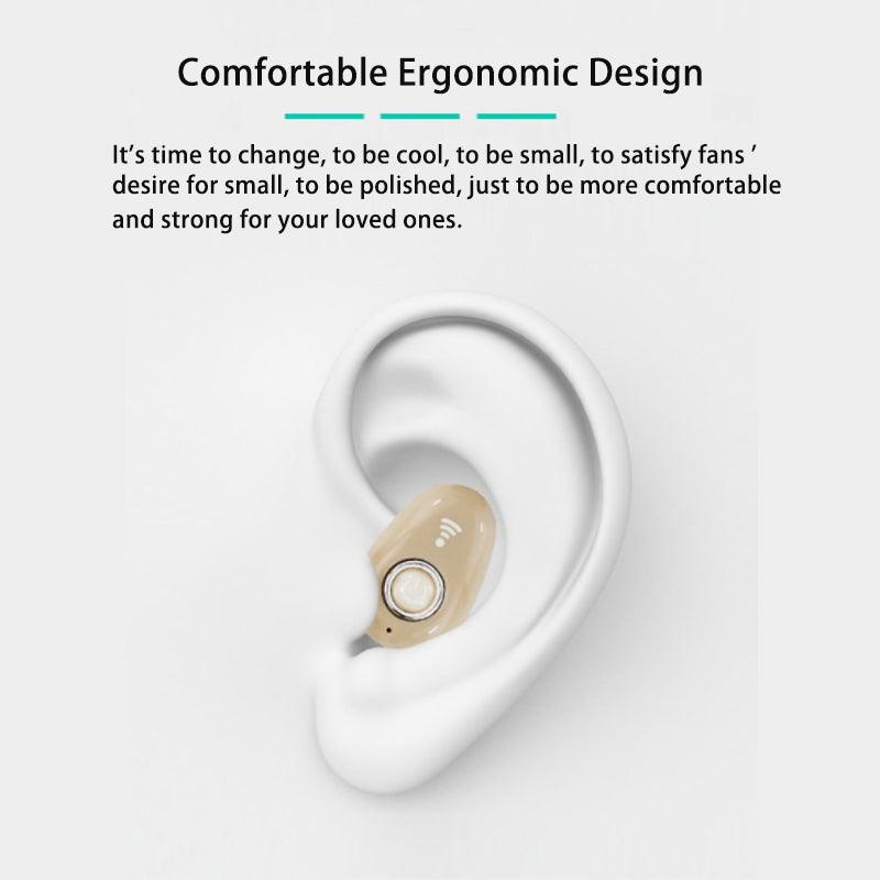 Mini Invisible Ture Wireless Earphone Noise Cancelling Bluetooth Headphone Handsfree Stereo Headset TWS Earbud With Microphone Smallest Bluetooth Earbud Invisible Bluetooth Earpiece for Cell Phones Mini Wireless Earbuds with Mic - Black Girl Golf