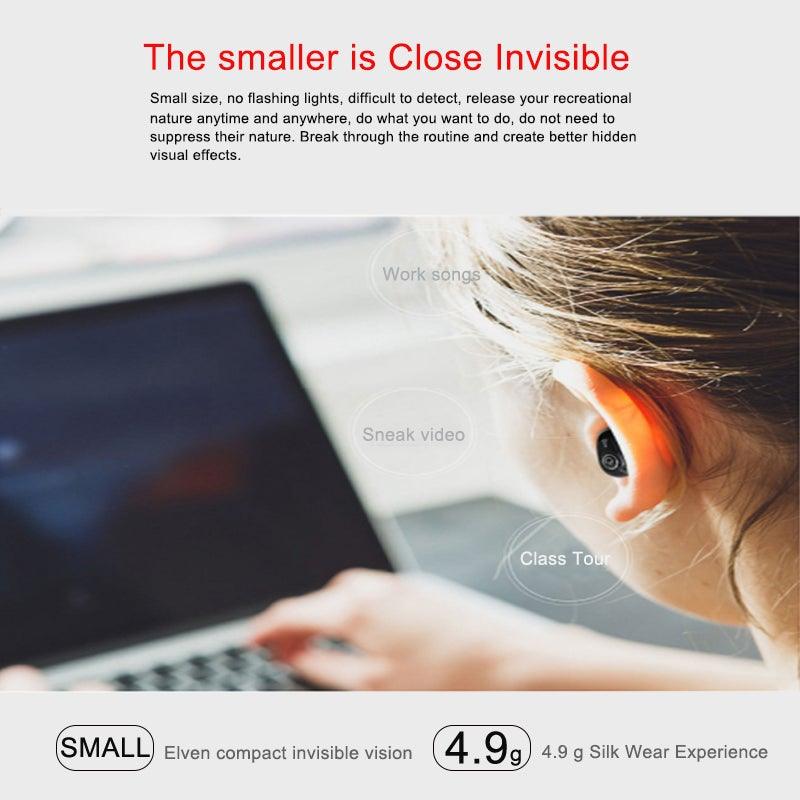 Mini Invisible Ture Wireless Earphone Noise Cancelling Bluetooth Headphone Handsfree Stereo Headset TWS Earbud With Microphone Smallest Bluetooth Earbud Invisible Bluetooth Earpiece for Cell Phones Mini Wireless Earbuds with Mic - Black Girl Golf