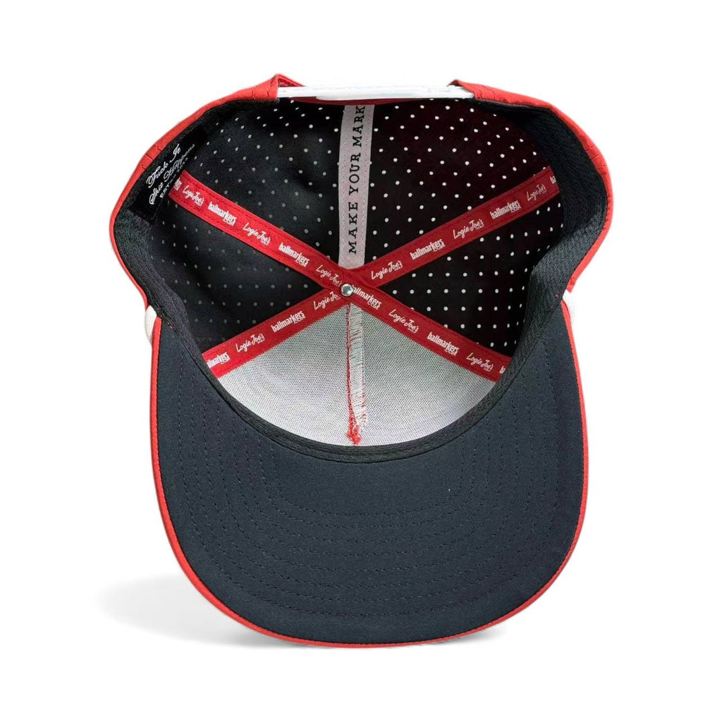 Missing Milk Golf Hat | Snapback Cap | Built-in Magnetic Ball Marker Holder + Marker Included | Missing Golf Ball | Adjustable Red - Black Girl Golf