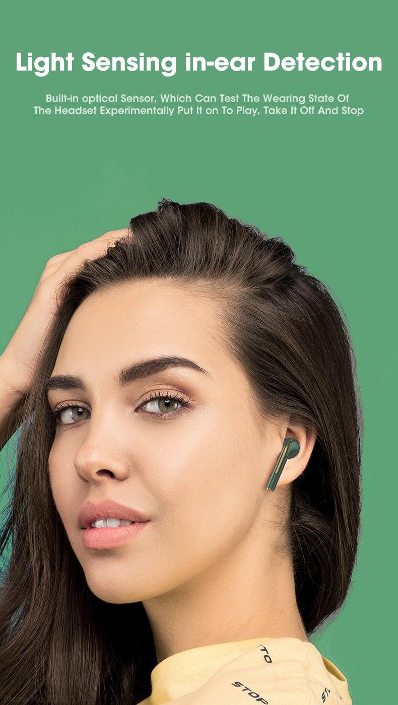 Modern White Wireless Bluetooth Headphones Waterproof HIFI-Sound Music Earphones For Outdoor Sport Workout Headset Sports Headphones Wireless Wearable Music Player Built-in Sweatproof Headphones With Charging Case Bluetooth 5.0 - Black Girl Golf