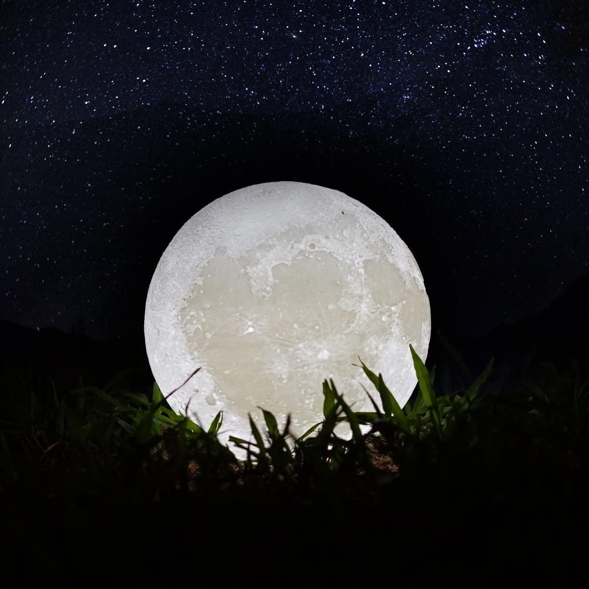 Moon Lamp Moon Light Night Light for Kids Gift for Women USB Charging and Touch Control Brightness 3D Printed Warm and Cool White Lunar Lamp - Black Girl Golf