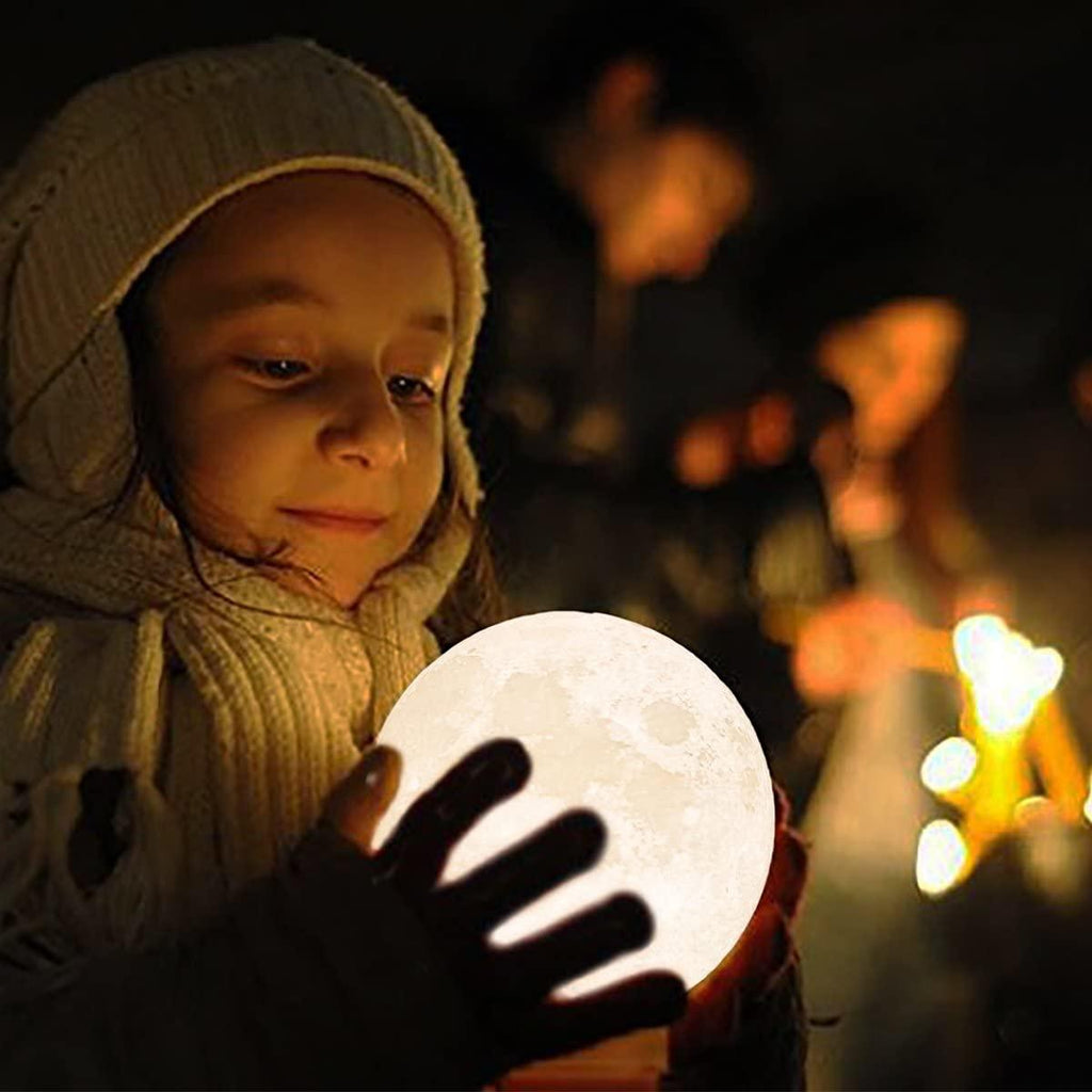 Moon Lamp Moon Light Night Light for Kids Gift for Women USB Charging and Touch Control Brightness 3D Printed Warm and Cool White Lunar Lamp - Black Girl Golf
