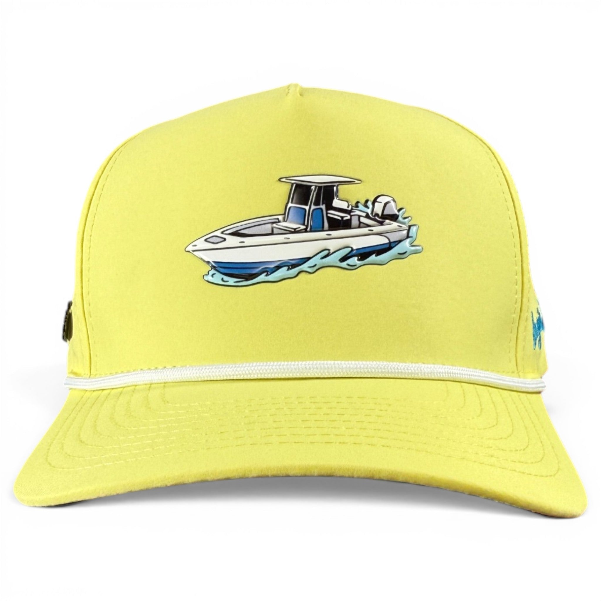 Motor Boatin' Golf Hat | Snapback Cap | Built-in Magnetic Ball Marker Holder + Marker Included | Adjustable Center Console Boat - Black Girl Golf