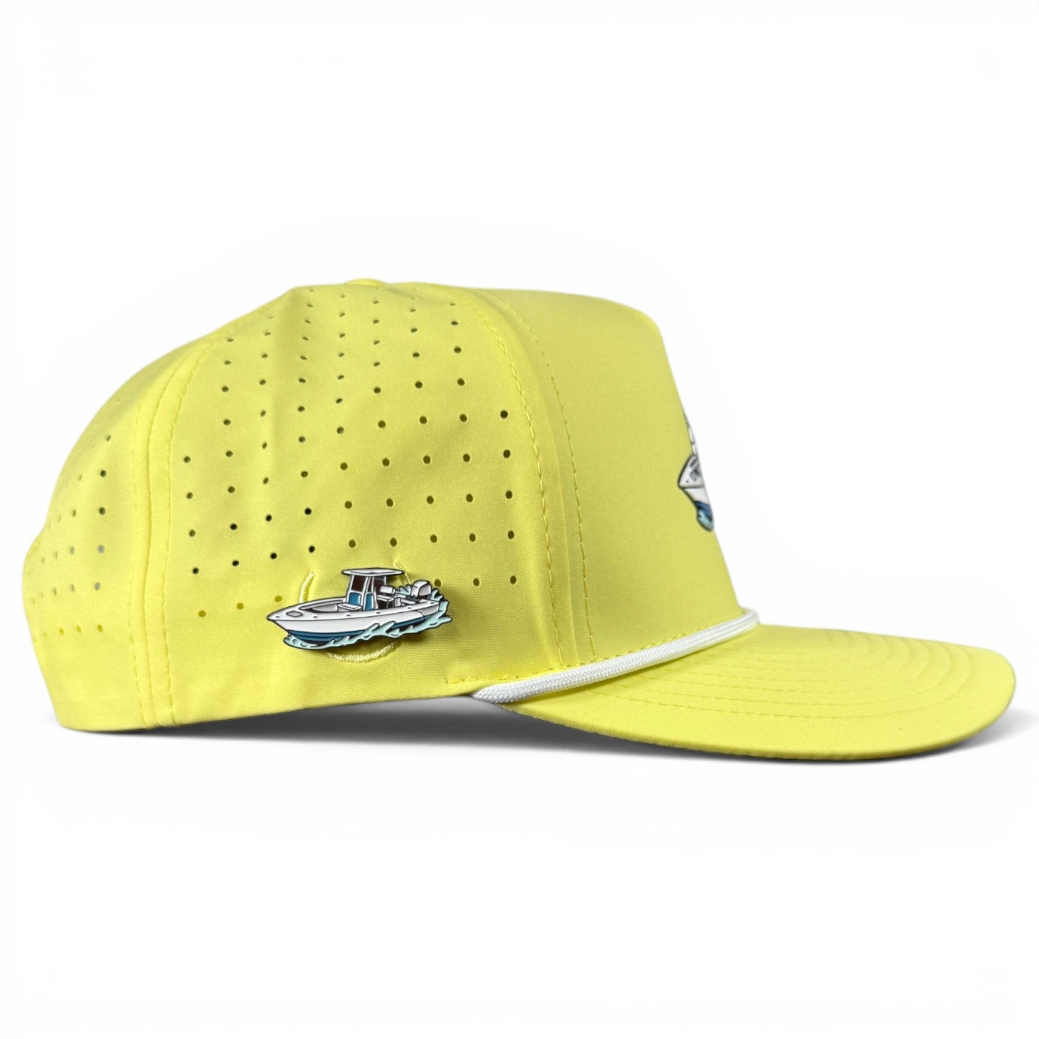 Motor Boatin' Golf Hat | Snapback Cap | Built-in Magnetic Ball Marker Holder + Marker Included | Adjustable Center Console Boat - Black Girl Golf