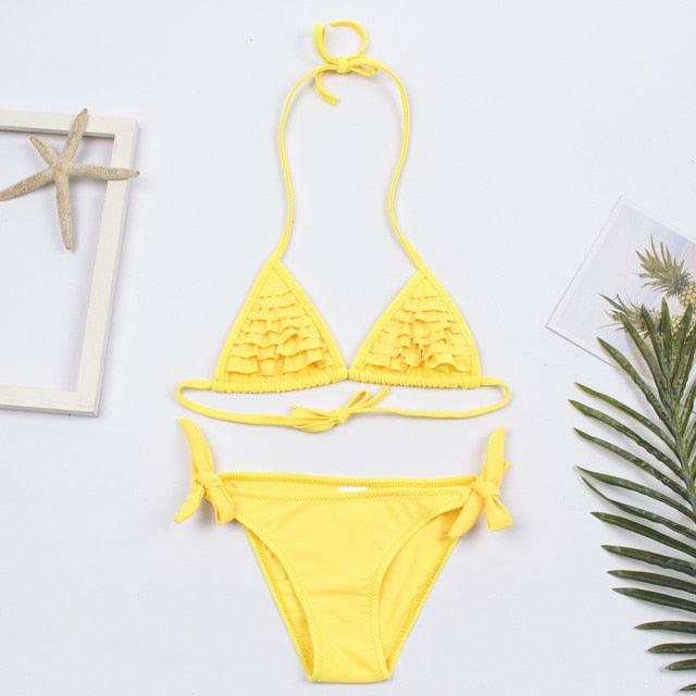 Multicolored Style Girls Kids Swimwear Swimsuit Girls Two Piece Bikini Swimsuits Floral Bathing Suit For Kids Summer Beach Swimwear Summer Children Bathing Suit Kids Girls Bikini Set 2-14 Years - Black Girl Golf