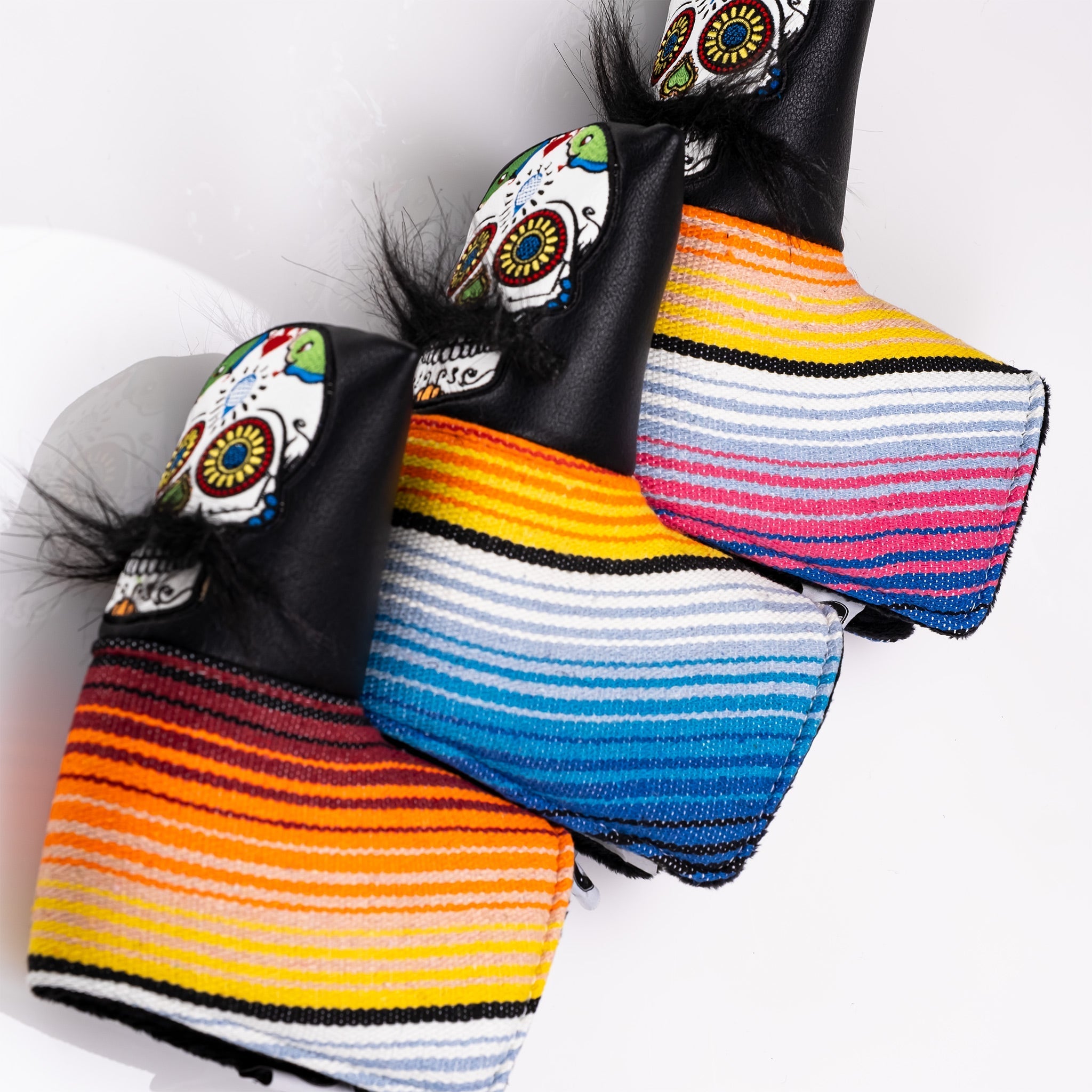 Mustache Sugar Skull - Blade Putter Cover Black - Black Girl Golf