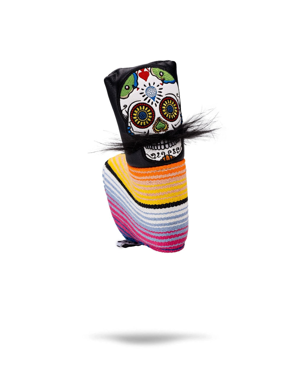 Mustache Sugar Skull - Blade Putter Cover Black - Black Girl Golf