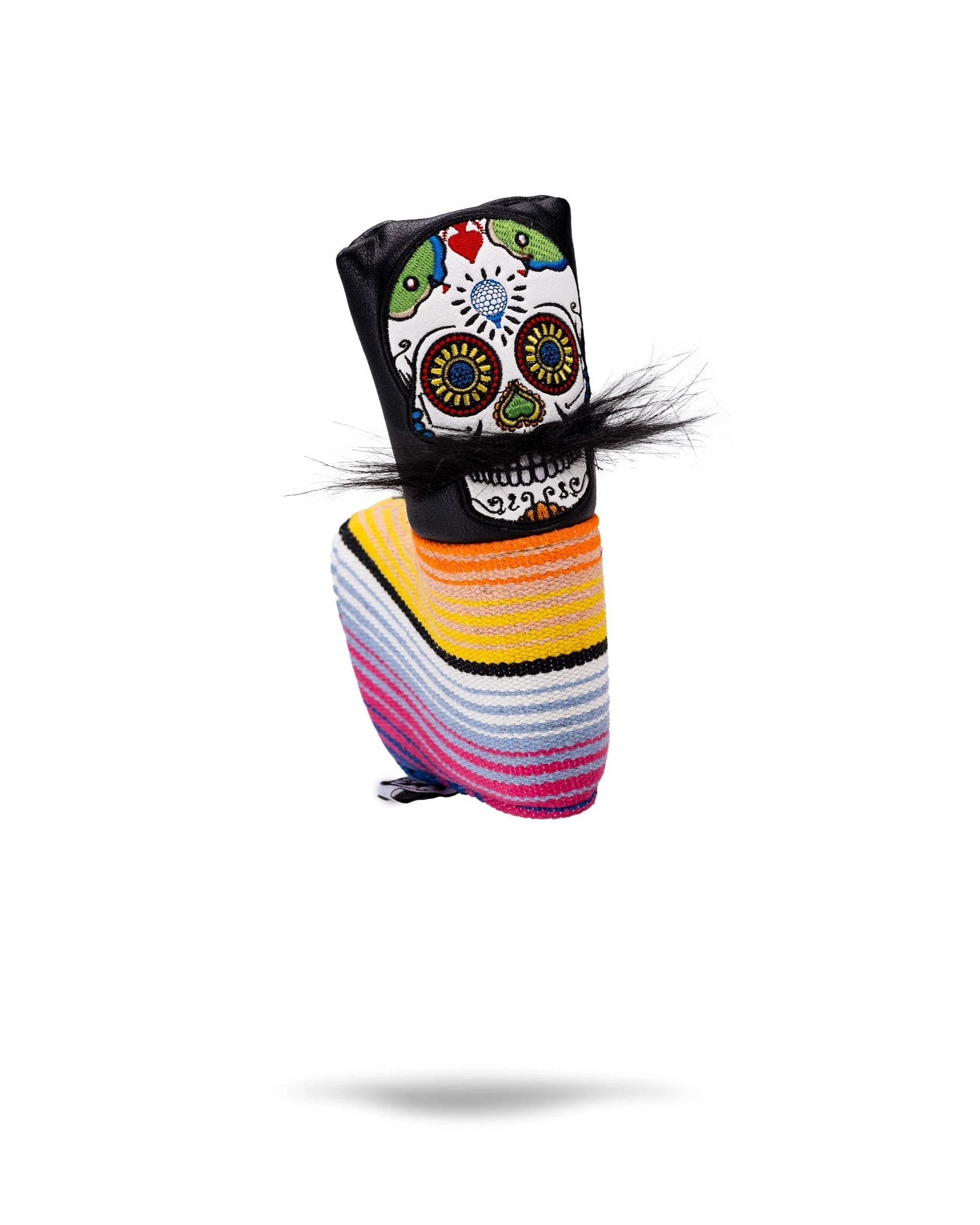 Mustache Sugar Skull - Blade Putter Cover Black - Black Girl Golf