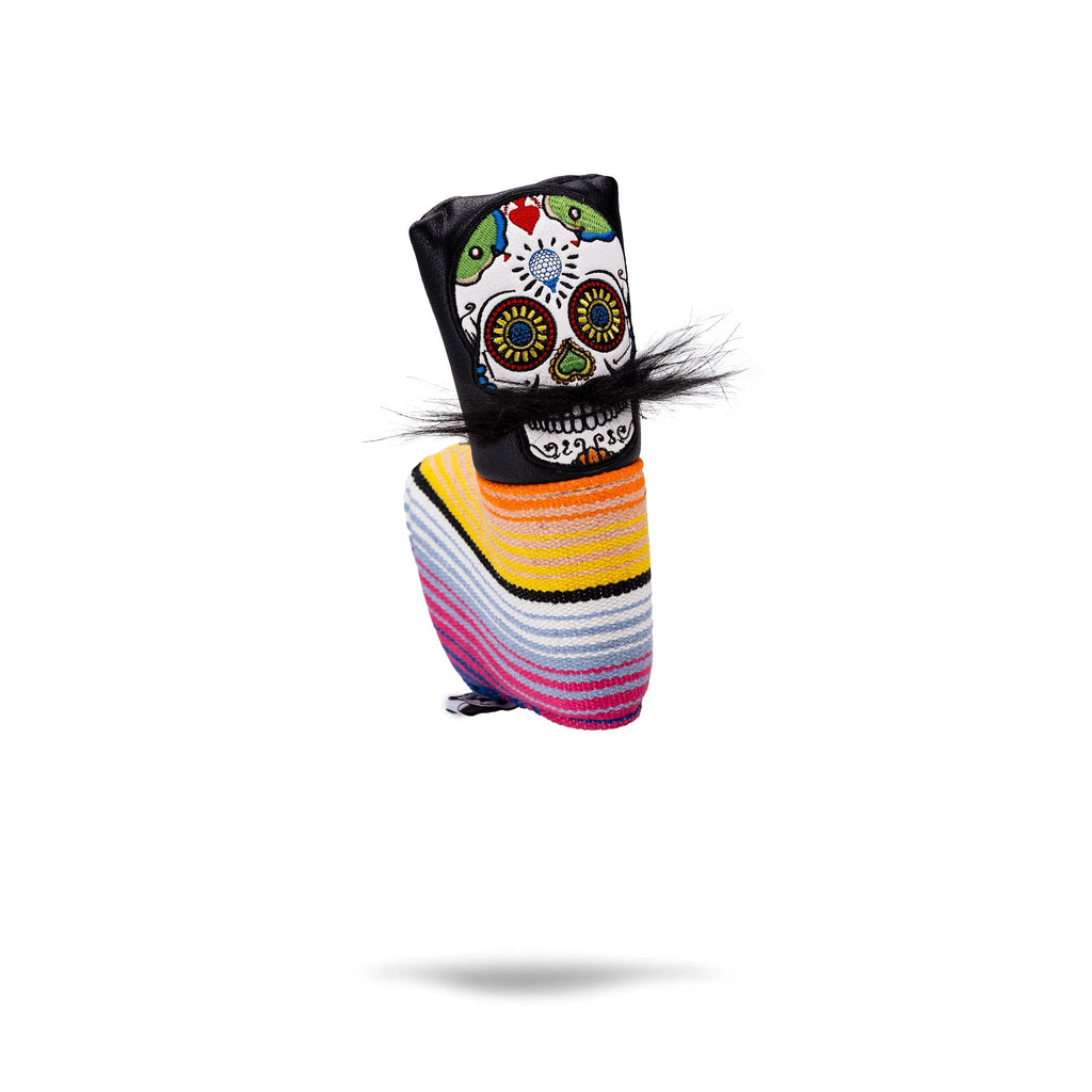 Mustache Sugar Skull - Blade Putter Cover Black - Black Girl Golf
