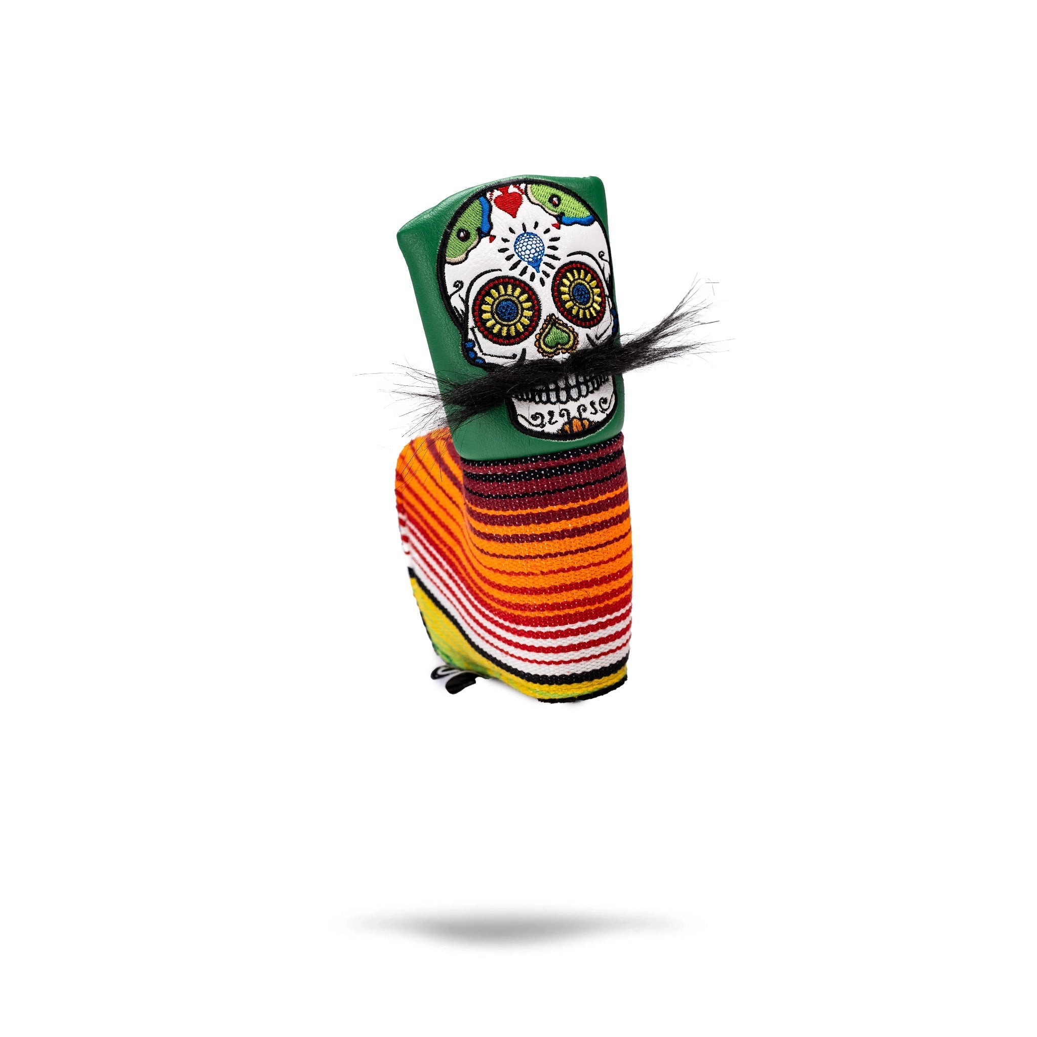 Mustache Sugar Skull - Blade Putter Cover Black - Black Girl Golf