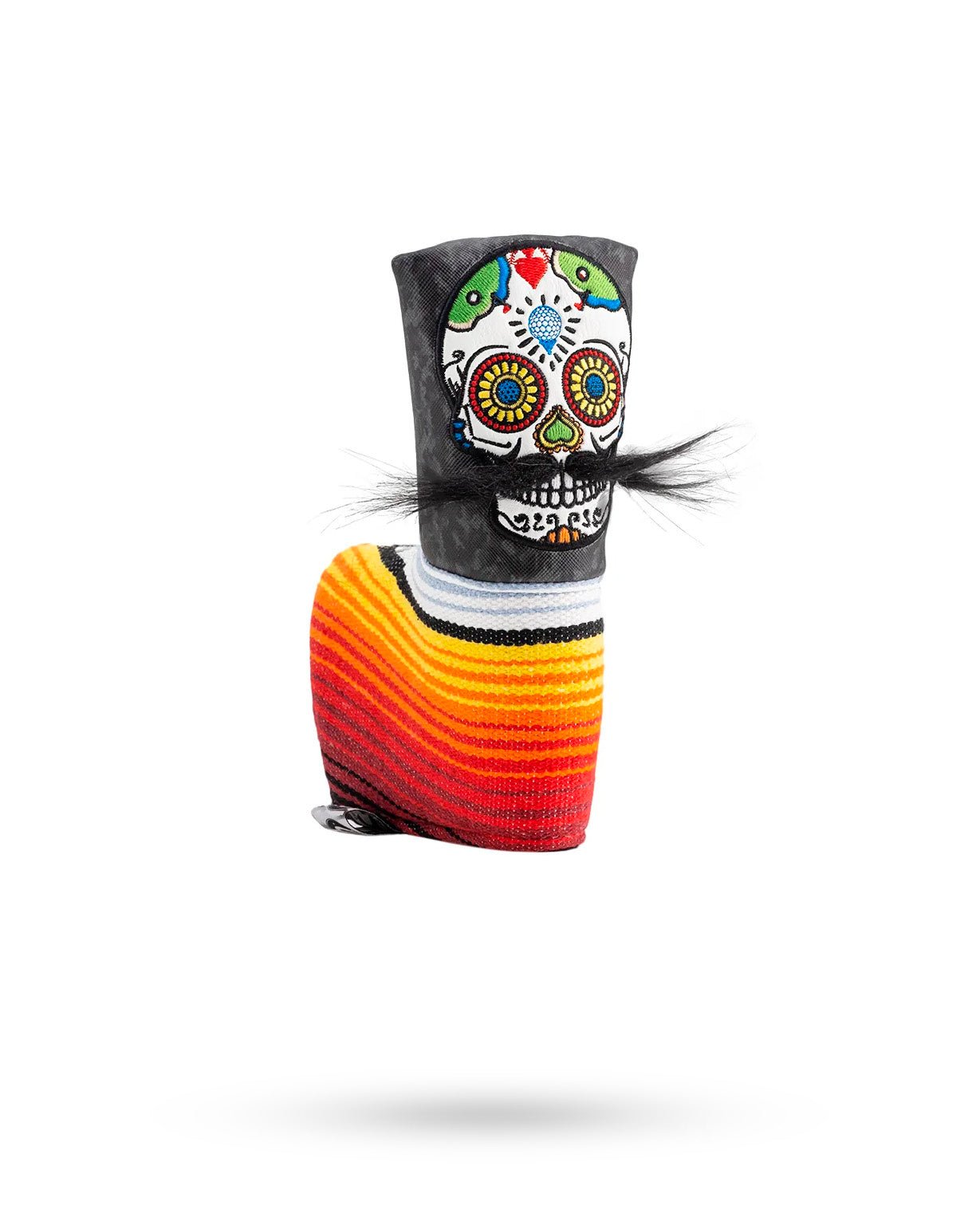 Mustache Sugar Skull - Blade Putter Cover Gray Camo - Black Girl Golf